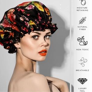 2 NWT Silk Bonnet Headwraps floral and abstract Collection